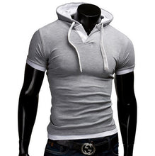 Summer Men Fashion Casual Short Sleeve Tops Hooded