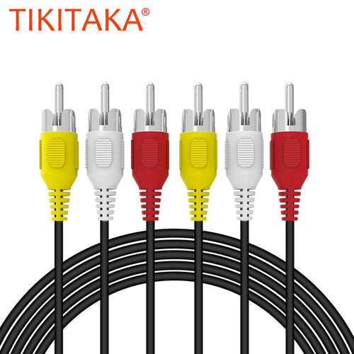 1.5M 3 RCA to RCA Male to Male Cable DVD Cable Audio Video TV Cable Male Plug Adapter Audio Converter Video AV Cabo Wire Cord