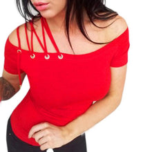 Bandage T shirt Women Off Shoulder Shirt Short Sleeve Tops Solid White Red Green T-shirt Kyliejenner Sexy Tee Shirt Femme