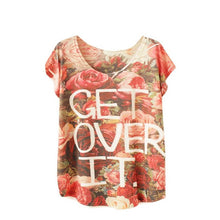 2017 Summer Flower Printing Women T Shirt Fashion Letters Vest Sleeveless Casual Cotton Multicolor Shirt Blusa
