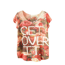 2017 Summer Flower Printing Women T Shirt Fashion Letters Vest Sleeveless Casual Cotton Multicolor Shirt Blusa