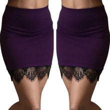 Sexy Black Lace Stitching Skirt Women High Waist Mini Short Skirt Hem Pencil Skirt Female Short Faldas Jupe Femme