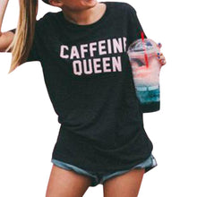 COFFEINF QUEEN Printing  T shirt 2017 Summer Women Letter Print Short Sleeve shirt short sleeve shirts casual brand design tops