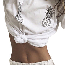 pineapple Parten Printing 2017 Summer Women White T-Shirt Short Sleeve Top Fashion  women loose t shirt bolsa feminina