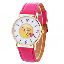 Genvivia Luxury Brand Watch 2017 Fashion women Simple Cute Expression Leather Quartz Wristwatch reloj hombre