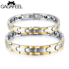 Gagafeel Stainless Steel Business Health Charm Bangles For Man Woman Titanium Magnetic Couple Bracelets