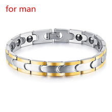 Gagafeel Stainless Steel Business Health Charm Bangles For Man Woman Titanium Magnetic Couple Bracelets