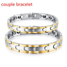 Gagafeel Stainless Steel Business Health Charm Bangles For Man Woman Titanium Magnetic Couple Bracelets