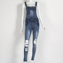 2017 Summer Hole Jeans Denim Jumpsuit Overalls rompers women one piece jumpsuits sexy bodysuit salopette femme long pencil
